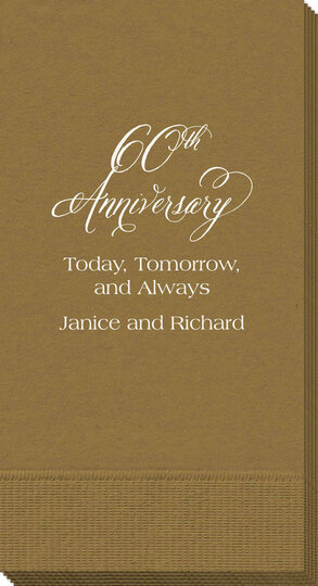 Elegant 60th Anniversary Guest Towels